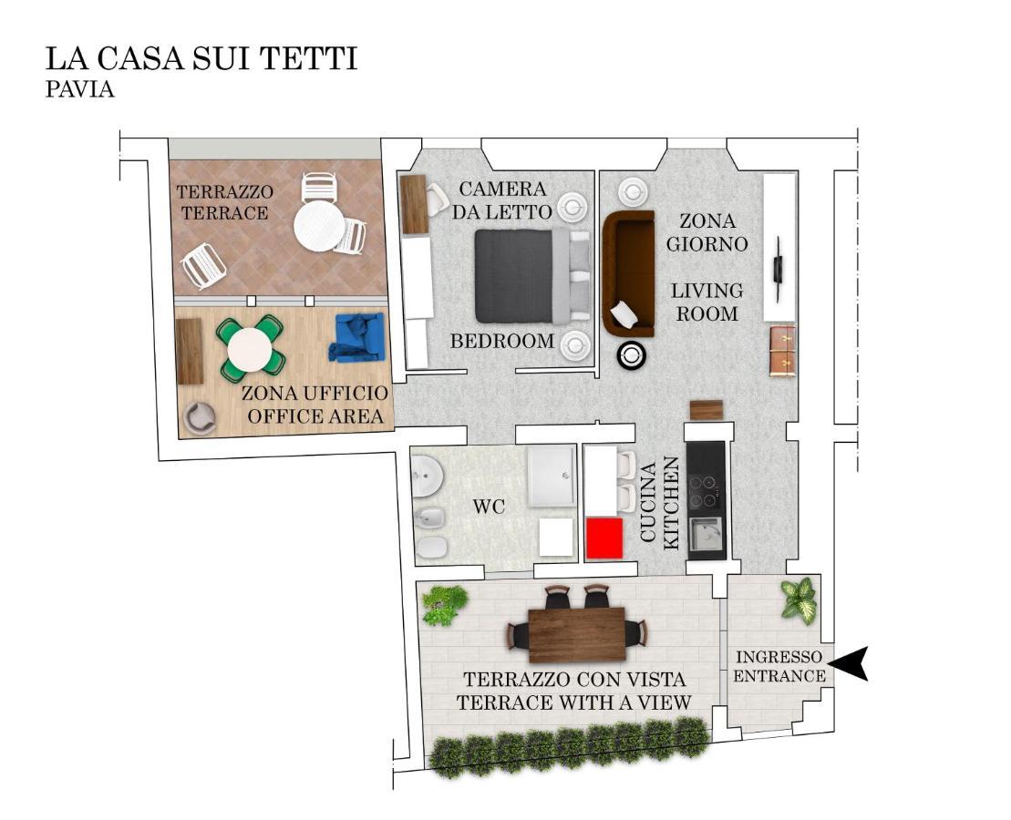 The Roof Apartment - Citycenter - By Host4U Pavia Exterior foto
